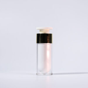 Transparent Torque Plastic Bottle 30ml Round Cosmetic Pump Sprayer with Screen Printing for Skin Care Serum Lotion Cream