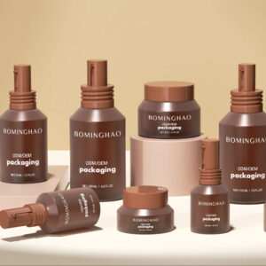 Best Sale Brown Round Glass Spray Dropper Pump Bottle for Cosmetic Oil Cleanser Shampoo