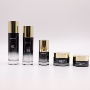 50g 40 100 120ml Custom Cosmetic Bottle Empty Skin Care Cream Glass Bottle and Jar Black Containers for Cosmetics