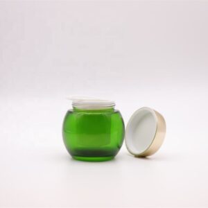 Gem Black Gem Green Custom 30G 50G Spherical Skin Care Glass Lotion Cream Storage Tank