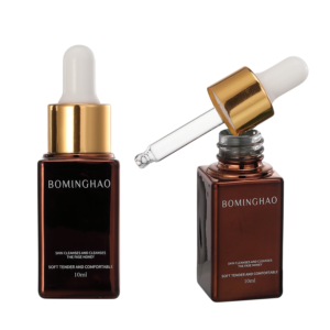 Luxury 1oz Black Essential Oil Essence Bottle 30ml 50ml Custom Empty Glass Flat Shoulder Square Dropper Bottle