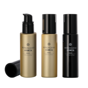 Custom New Flat Shape Emulsion Cosmetic Glass Bottle Foundation BB Serum Isolation Eye Cream Makeup Powder Packaging