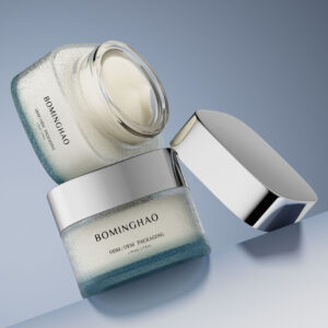 OEM ODM OBM Luxury 30g 50g 100g Glass Jars for Empty Cosmetic Packaging Eye Skincare Face Body Wigs & Mascara Flat Shape