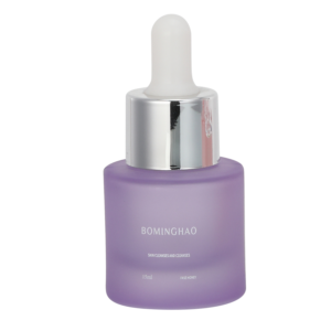 Free Sample 1 Oz Clear Glass Dropper Bottle 15ml 30ml Capacity Flat Shoulder Frosted Empty Essential Oil Serum Bottle
