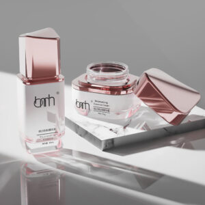 Luxury 50g 40ml 100ml 120ml Pink White Glass Bottles Empty Cosmetics Packaging for Face Cream Serum with Pump Cosmetic Dropper