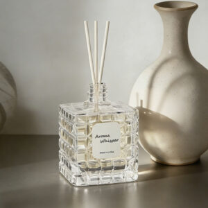 OEM/ODM BMH Brand 240ml Square Glass Empty Perfume Bottle with Custom Logo Screen Printing and Reed Diffuser