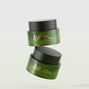 High Quality Frosted Brown Green Glass Cosmetic Jar Screw Cap 30g 50g 100g Skincare Set Good Quality Plastic Lid for Face Cream