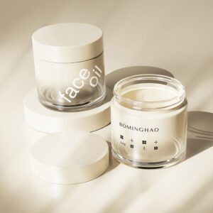 Pure Lid 120g Frosted Clear Empty Cosmetic Face Cream Serum Body Shea Scrub Butter Glass Jars With White Lid