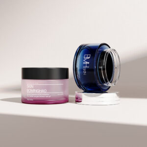 OEM Luxury Cosmetic Glass Jars Plastic Lids Empty Body Butter Jars for Personal Care Face Cream Lotion Skin Care Products