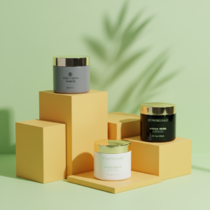 OEM Wholesale Luxury Glass Cosmetic Jar 120g Frost Orange Body Butter Scrub Lotion Skin Care Cream Packaging