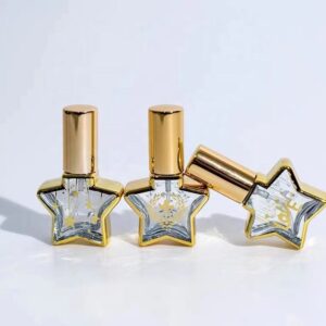 8ml Star Shape Gold Hot Stamping Glass Bottle Perfume Spray Bottle with Gold Aluminium Sprayer