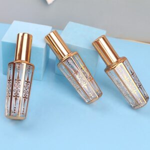15ml Luxury Gold Glass Perfume Spray Bottles Perfume Bottle Packaging with Gold Aluminium Crimp Sprayer