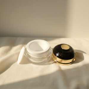 50ml 100ml Glass Face Cream Jar With Sustainable God Silver Lid Moisturizer Creme Hydratante Kosmetikcreme for Skin Care