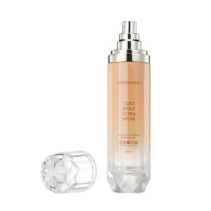 Ladies Eco-friendly Gradient Color Skincare Glass Pump Bottle Set with Custom Packaging Screw Cap for Face Cream Lotion & Toner