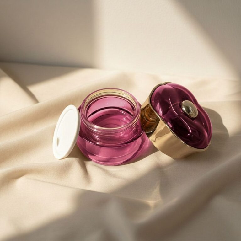 Luxury Custom Glass Jar With Aluminum Lid For Face Moisturizer For Skin Care & Cosmetic Industrial Use