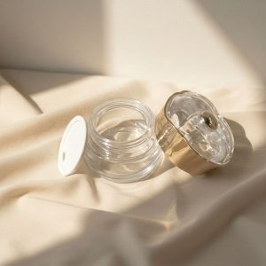 Custom Wide Mouth Beige 100g Cosmetics Cream Luxury Packaging Grade Skin Care Container Jar With Thick Bottom And Lids