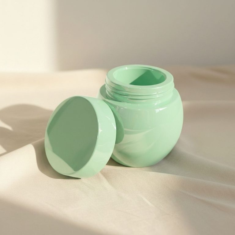 Empty Round Shape Cosmetic Packaging Frosted Olive Green Glass Jars for Body Scrub Body Butter Eye Cream & Skin Care Paper Box
