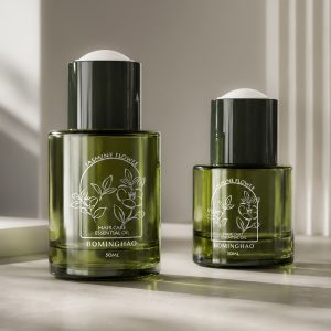Premium Green Glass Dropper Bottle Custom Essential Oil Serum Packaging Private Label Skincare Container Supplier